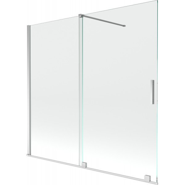 Mexen Velar Kádparaván 2 részes  csúszó 170 x 150 cm,  átlátszó nano, króm - 896-170-000-01-01 Kádparaván