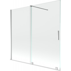 Mexen Velar Kádparaván 2 részes  csúszó 170 x 150 cm,  átlátszó nano, króm - 896-170-000-01-01 Kádparaván Fürdökád Mexen