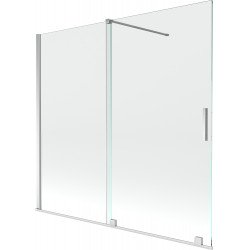 Mexen Velar Kádparaván 2 részes  csúszó 170 x 150 cm,  átlátszó nano, króm - 896-170-000-01-01 Kádparaván Fürdökád Mexen