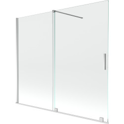 Mexen Velar Kádparaván 2 részes  csúszó 180 x 150 cm,  átlátszó nano, króm - 896-180-000-01-01 Kádparaván Fürdökád Mexen