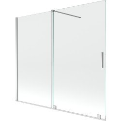 Mexen Velar Kádparaván 2 részes  csúszó 180 x 150 cm,  átlátszó nano, króm - 896-180-000-01-01 Kádparaván Fürdökád Mexen