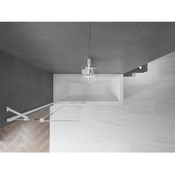 Mexen Velar Kádparaván 2 részes  csúszó 80 x 150 cm,  átlátszó nano,  fehér  - 896-080-000-01-20 Kádparaván