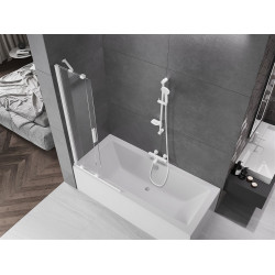 Mexen Velar Kádparaván 2 részes  csúszó 80 x 150 cm,  átlátszó nano,  fehér  - 896-080-000-01-20 Kádparaván