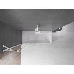 Mexen Velar Kádparaván 2 részes  csúszó 80 x 150 cm,  átlátszó nano,  fehér  - 896-080-000-01-20 Kádparaván