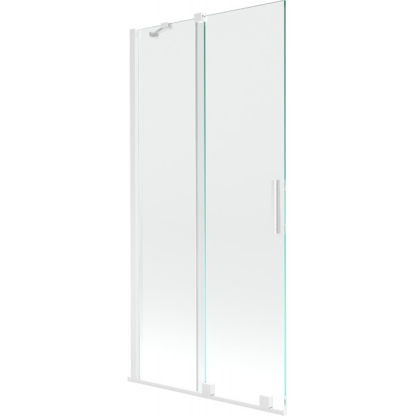 Mexen Velar Kádparaván 2 részes  csúszó 90 x 150 cm,  átlátszó nano,  fehér  - 896-090-000-01-20 Kádparaván