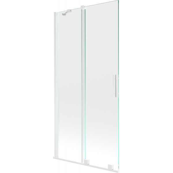 Mexen Velar Kádparaván 2 részes  csúszó 90 x 150 cm,  átlátszó nano,  fehér  - 896-090-000-01-20 Kádparaván
