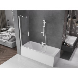 Mexen Velar Kádparaván 2 részes  csúszó 90 x 150 cm,  átlátszó nano,  fehér  - 896-090-000-01-20 Kádparaván