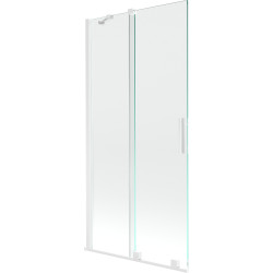 Mexen Velar Kádparaván 2 részes  csúszó 90 x 150 cm,  átlátszó nano,  fehér  - 896-090-000-01-20 Kádparaván Fürdökád Mexen