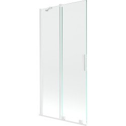 Mexen Velar Kádparaván 2 részes  csúszó 95 x 150 cm,  átlátszó nano,  fehér  - 896-095-000-01-20 Kádparaván Fürdökád Mexen