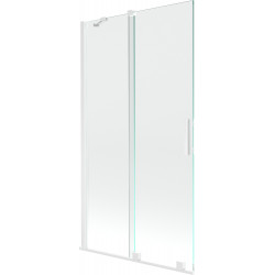 Mexen Velar Kádparaván 2 részes  csúszó 100 x 150 cm,  átlátszó nano,  fehér  - 896-100-000-01-20 Kádparaván Fürdökád Mexen