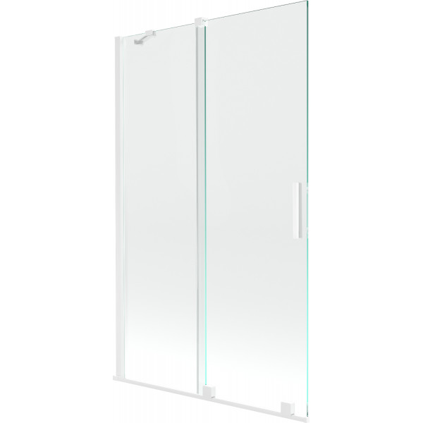 Mexen Velar Kádparaván 2 részes  csúszó 110 x 150 cm,  átlátszó nano,  fehér  - 896-110-000-01-20 Kádparaván