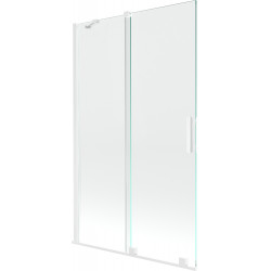 Mexen Velar Kádparaván 2 részes  csúszó 110 x 150 cm,  átlátszó nano,  fehér  - 896-110-000-01-20 Kádparaván Fürdökád Mexen