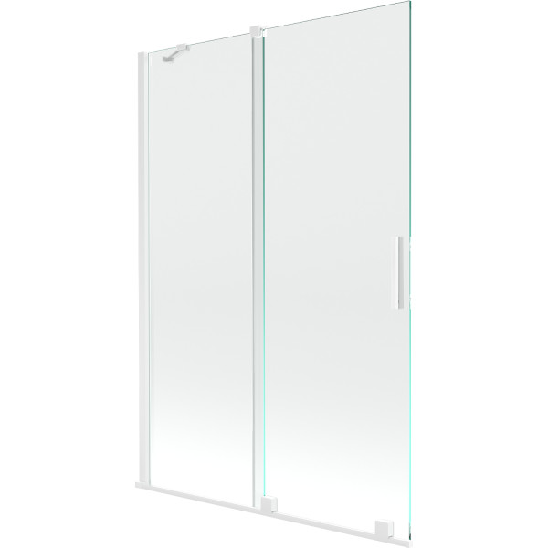 Mexen Velar Kádparaván 2 részes  csúszó 120 x 150 cm,  átlátszó nano,  fehér  - 896-120-000-01-20 Kádparaván