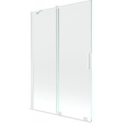 Mexen Velar Kádparaván 2 részes  csúszó 120 x 150 cm,  átlátszó nano,  fehér  - 896-120-000-01-20 Kádparaván Fürdökád Mexen