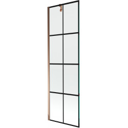 Mexen Next Kádparaván 1 részes 60 x 150 cm, fekete wzór, rózsa arany - 895-060-000-00-77-60 Kádparaván Fürdökád Mexen