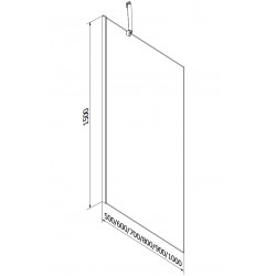 Mexen Next Kádparaván 1 részes 70 x 150 cm, fekete wzór, króm - 895-070-000-00-77-01 Kádparaván