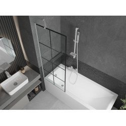 Mexen Next Kádparaván 1 részes 70 x 150 cm, fekete wzór,  fehér  - 895-070-000-00-77-20 Kádparaván