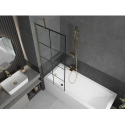 Mexen Next Kádparaván 1 részes 70 x 150 cm, fekete wzór, arany - 895-070-000-00-77-50 Kádparaván
