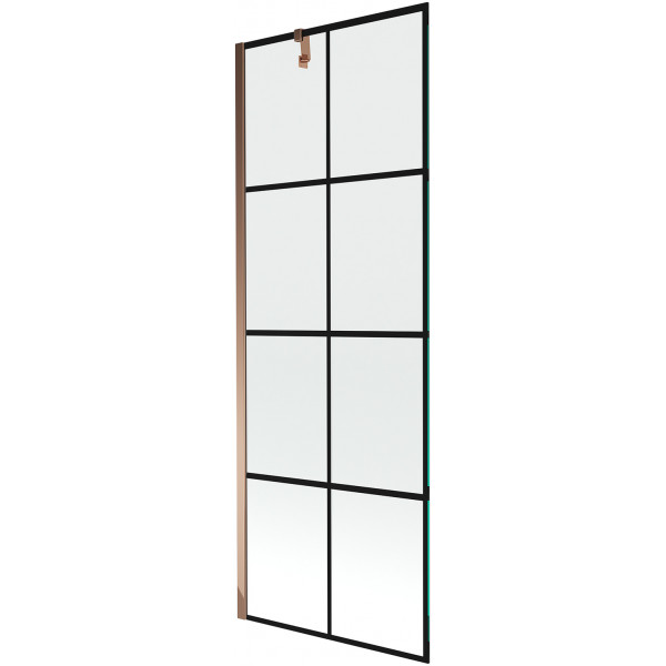 Mexen Next Kádparaván 1 részes 70 x 150 cm, fekete wzór, rózsa arany - 895-070-000-00-77-60 Kádparaván