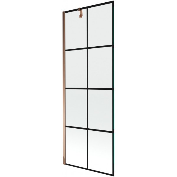 Mexen Next Kádparaván 1 részes 70 x 150 cm, fekete wzór, rózsa arany - 895-070-000-00-77-60 Kádparaván