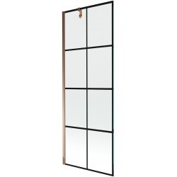 Mexen Next Kádparaván 1 részes 70 x 150 cm, fekete wzór, rózsa arany - 895-070-000-00-77-60 Kádparaván Fürdökád Mexen