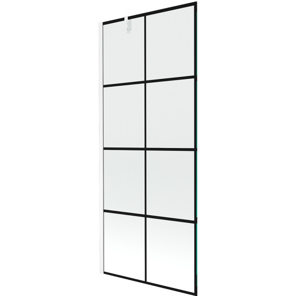 Mexen Next Kádparaván 1 részes 80 x 150 cm, fekete wzór,  fehér  - 895-080-000-00-77-20 Kádparaván