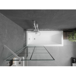 Mexen Next Kádparaván 1 részes 80 x 150 cm, fekete wzór,  fehér  - 895-080-000-00-77-20 Kádparaván