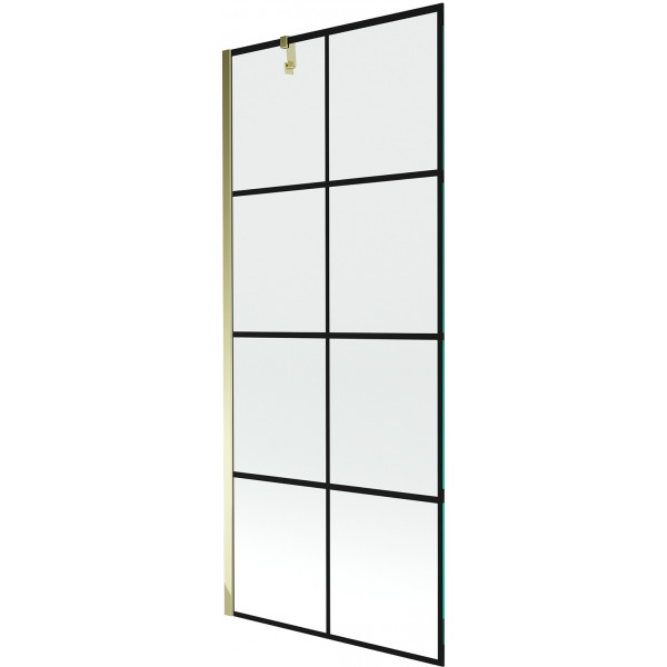 Mexen Next Kádparaván 1 részes 80 x 150 cm, fekete wzór, arany - 895-080-000-00-77-50 Kádparaván