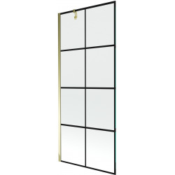 Mexen Next Kádparaván 1 részes 80 x 150 cm, fekete wzór, arany - 895-080-000-00-77-50 Kádparaván Fürdökád Mexen