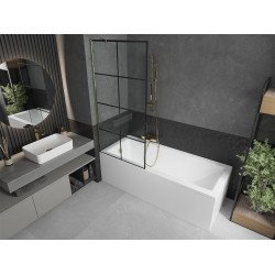 Mexen Next Kádparaván 1 részes 80 x 150 cm, fekete wzór, arany - 895-080-000-00-77-50 Kádparaván Fürdökád Mexen