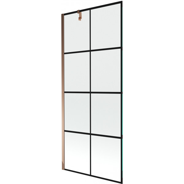 Mexen Next Kádparaván 1 részes 80 x 150 cm, fekete wzór, rózsa arany - 895-080-000-00-77-60 Kádparaván