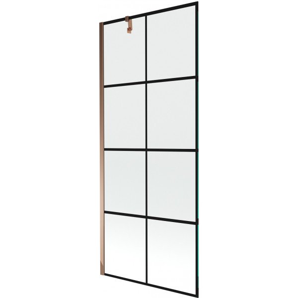 Mexen Next Kádparaván 1 részes 80 x 150 cm, fekete wzór, rózsa arany - 895-080-000-00-77-60 Kádparaván