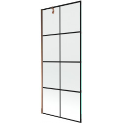 Mexen Next Kádparaván 1 részes 80 x 150 cm, fekete wzór, rózsa arany - 895-080-000-00-77-60 Kádparaván Fürdökád Mexen