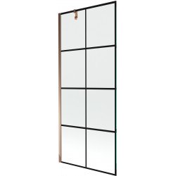 Mexen Next Kádparaván 1 részes 80 x 150 cm, fekete wzór, rózsa arany - 895-080-000-00-77-60 Kádparaván Fürdökád Mexen