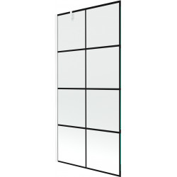 Mexen Next Kádparaván 1 részes 90 x 150 cm, fekete wzór,  fehér  - 895-090-000-00-77-20 Kádparaván Fürdökád Mexen