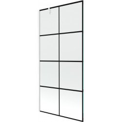 Mexen Next Kádparaván 1 részes 90 x 150 cm, fekete wzór,  fehér  - 895-090-000-00-77-20 Kádparaván Fürdökád Mexen