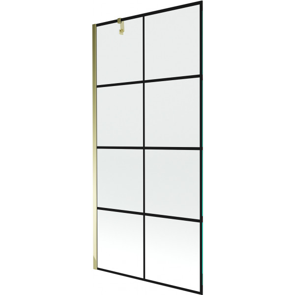 Mexen Next Kádparaván 1 részes 90 x 150 cm, fekete wzór, arany - 895-090-000-00-77-50 Kádparaván
