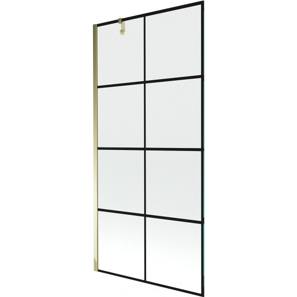 Mexen Next Kádparaván 1 részes 90 x 150 cm, fekete wzór, arany - 895-090-000-00-77-50 Kádparaván
