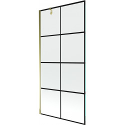 Mexen Next Kádparaván 1 részes 90 x 150 cm, fekete wzór, arany - 895-090-000-00-77-50 Kádparaván Fürdökád Mexen