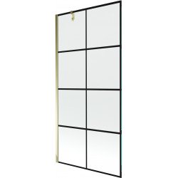Mexen Next Kádparaván 1 részes 90 x 150 cm, fekete wzór, arany - 895-090-000-00-77-50 Kádparaván Fürdökád Mexen