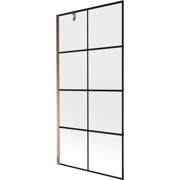 Mexen Next Kádparaván 1 részes 90 x 150 cm, fekete wzór, rózsa arany - 895-090-000-00-77-60 Kádparaván