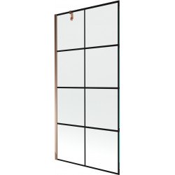 Mexen Next Kádparaván 1 részes 90 x 150 cm, fekete wzór, rózsa arany - 895-090-000-00-77-60 Kádparaván Fürdökád Mexen