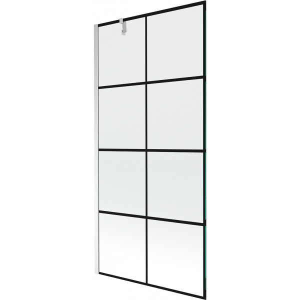 Mexen Next Kádparaván 1 részes 100 x 150 cm, fekete wzór, króm - 895-100-000-00-77-01 Kádparaván