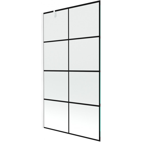 Mexen Next Kádparaván 1 részes 100 x 150 cm, fekete wzór,  fehér  - 895-100-000-00-77-20 Kádparaván