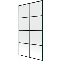 Mexen Next Kádparaván 1 részes 100 x 150 cm, fekete wzór,  fehér  - 895-100-000-00-77-20 Kádparaván Fürdökád Mexen