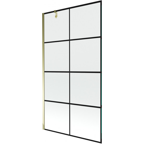 Mexen Next Kádparaván 1 részes 100 x 150 cm, fekete wzór, arany - 895-100-000-00-77-50 Kádparaván
