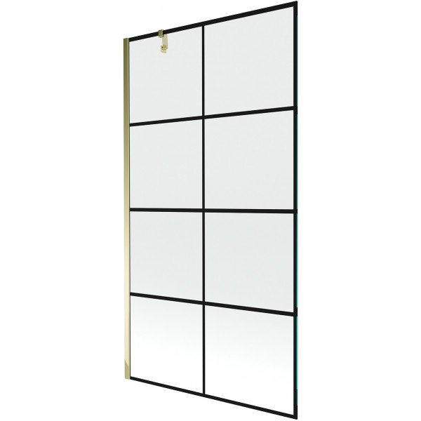 Mexen Next Kádparaván 1 részes 100 x 150 cm, fekete wzór, arany - 895-100-000-00-77-50 Kádparaván