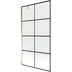 Mexen Next Kádparaván 1 részes 100 x 150 cm, fekete wzór, arany - 895-100-000-00-77-50 Kádparaván Fürdökád Mexen