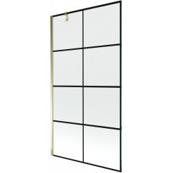 Mexen Next Kádparaván 1 részes 100 x 150 cm, fekete wzór, arany - 895-100-000-00-77-50 Kádparaván Fürdökád Mexen