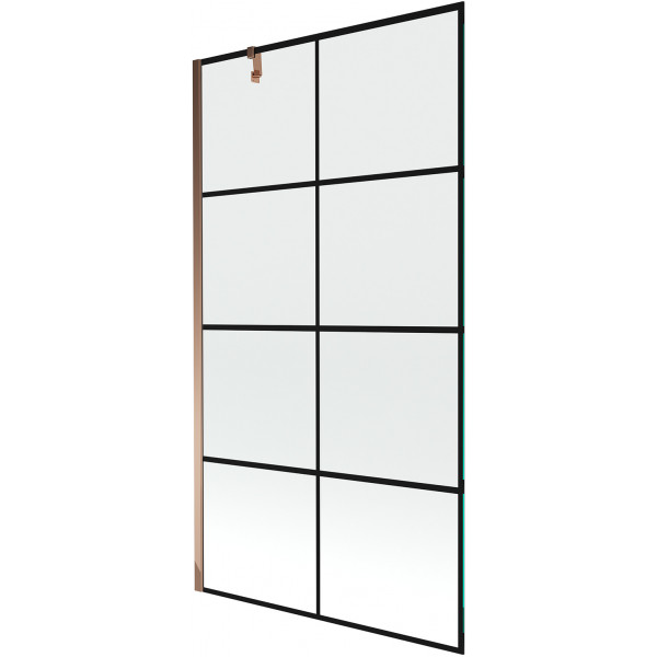 Mexen Next Kádparaván 1 részes 100 x 150 cm, fekete wzór, rózsa arany - 895-100-000-00-77-60 Kádparaván